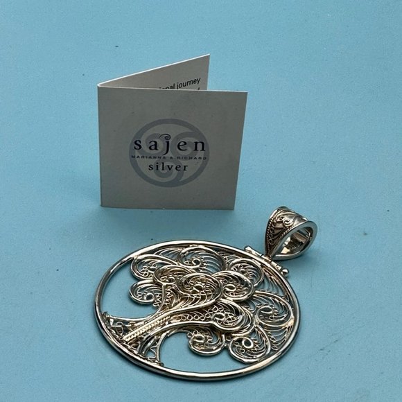 Sterling Silver Sajen Filigree Tree of Life Pendant - Picture 6 of 11